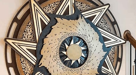 Large interior wall sculpture installation